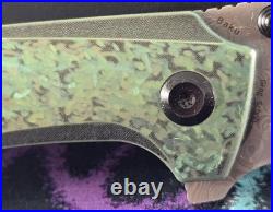 1/1 Custom Kanspet Baku K1056A5 Stonewashed TI/Damascus Folding Knife