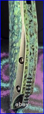 1/1 Custom Kanspet Baku K1056A5 Stonewashed TI/Damascus Folding Knife