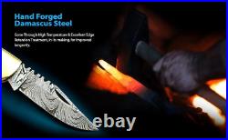 10-Pcs Custom Handmade Damascus Steel Backlock Folding Pocket Knife groomsmen