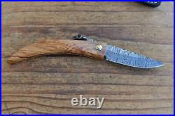 10 damascus 100% handmade beautiful folding knife From The Eagle Collection3019