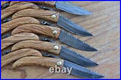 10 damascus 100% handmade beautiful folding knife From The Eagle CollectionAp90