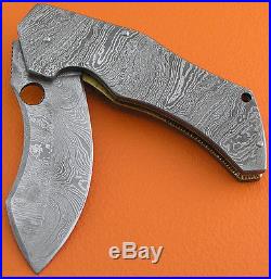 100% Handmade Full Damascus Steel Belt Clip Folding Knife Liner Lock FS324Z-2