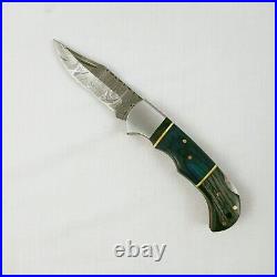 100-PCS Handmade Damascus Steel LOCK BACK Folding Pocket Knife GROOMSMEN GIFT