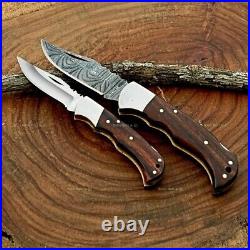 100Pcs Handmade Damascus/tool Steel LOCKBACK Folding Pocket Knife GROOMSMEN GIFT