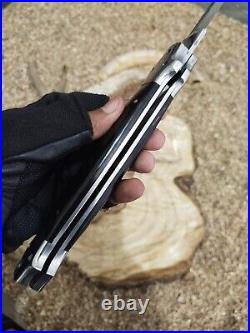 13.5 Buffalo Horn Black Folding knife Italian Milano Stiletto Folding Knife