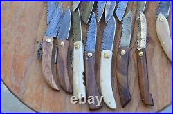 15 damascus real handmade beautiful folding knife From The Eagle Collection 1056