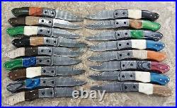 17 Pieces of Custom Hand Made Beautiful Damascus steel Folding knife (2503)