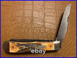 1989 Case XX Beautiful Stag Mint Damascus Trapper Knife 5254 D Old style Shield