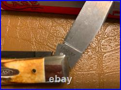 1989 Case XX Beautiful Stag Mint Damascus Trapper Knife 5254 D Old style Shield