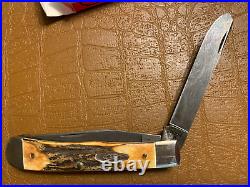 1989 Case XX Beautiful Stag Mint Damascus Trapper Knife 5254 D Old style Shield