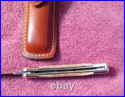 1990 Buck 110 X USA Folding Hunter knife Damascus Stag Handle 110X & Sheath NOS