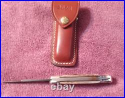 1990 Buck 110 X USA Folding Hunter knife Damascus Stag Handle 110X & Sheath NOS
