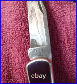 1990 Buck 110 X USA Folding Hunter knife Damascus Stag Handle 110X & Sheath NOS