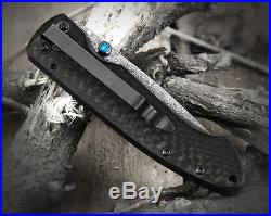 2.75 Damascus Blade Folding knife Carbon Fiber Handle COOL HAND, E, 6102CFO-11D