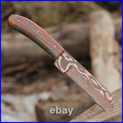 2 pic Beautiful Copper Damascus handmade 10 inches knife stone handle