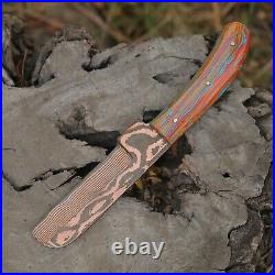 2 pic Beautiful Copper Damascus handmade 10 inches knife stone handle