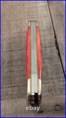 2002 Case XX Beautiful Choice Red Jigged Bone 4 Damascus Muskrat Knife DAM