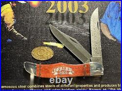 2003 Case XX Dealer Knife Damascus Steel Blades W. R. Case & Sons #713 With COA