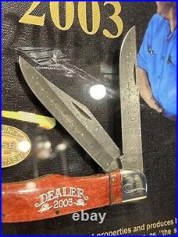 2003 Case XX Dealer Knife Damascus Steel Blades W. R. Case & Sons #713 With COA