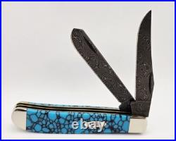 2018 Case XX Michael Prater Custom Mini Trapper with Damascus Blades