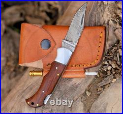 25 Pcs of Handmade Damascus Steel Folding Knives Rosewood Pocket knife with Pouch