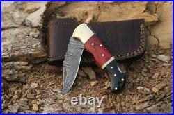 25 pcs LOT, Custom Handmade Damascus Steel Back Lock Folding Pocket Knife, Mixed