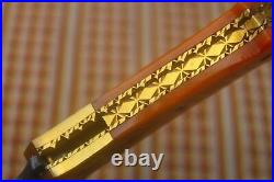 3.2Damascus Blade Handmade Folding Knife/Sheath, File-Work, Liner Lock -US-CH-198