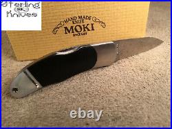 3-9/16 Closed Moki Japan VG-10/VG-2 Handmade Damascus Lock-Back Folding Knife