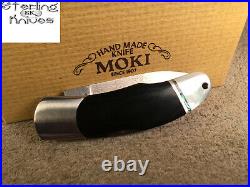 3-9/16 Closed Moki Japan VG-10/VG-2 Handmade Damascus Lock-Back Folding Knife