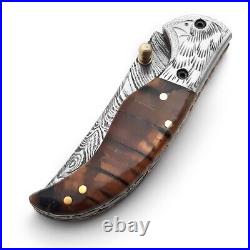 3 Pcs Lot! Forged Handmade Damascus Blade Pocket Folding Knife, Pocket Knives