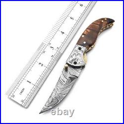 3 Pcs Lot! Forged Handmade Damascus Blade Pocket Folding Knife, Pocket Knives