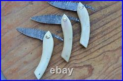 3 damascus 100% handmade beautiful folding knife From The Eagle Collection M0151