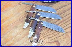 3 damascus custom made beautiful folding knife From The Eagle Collection A2946