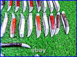 30 Pcs Lot! Forged Handmade Damascus Blade Pocket Folding Knife, Pocket Knives