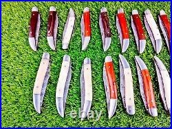 30 Pcs Lot! Forged Handmade Damascus Blade Pocket Folding Knife, Pocket Knives