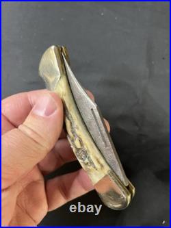 4 1/4 Hen & Rooster Damascus Lock Back Knife First Production Run 1 Of 100