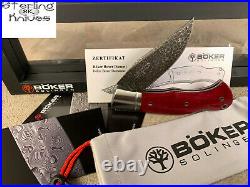 4-1/8 Boker Germany Bertie Rietveld Handforged 58HRC Damascus Knife LE#006