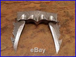 4.5ozair Custom Forge Damascus Steel Smooth Lock Batman Folding Knife Hh-10176