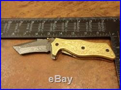 4.7ozair Custom Forge Damascus Steel Tanto Liner Lock Folding Knife Ms-4915