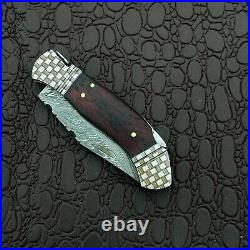 40 Pcs Lot! Custom Handmade Damascus Steel Pocket Folding Knife, Pocket Knives