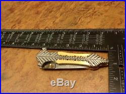 5.2ozair Custom Forge Damascus Steel Liner Lock Dagger Folding Knife Ms-3737