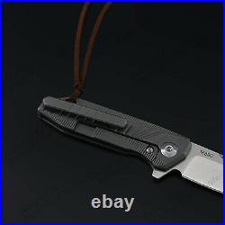 5 M390 Steel Folding Knife Assisted Open Titanium alloy Handle Liner Lock 61HRC