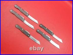 5 Pcs Damascus Steel Japanese Higonokami Pocket Folding Knife Rose Wood K 2773