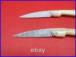 5 Pcs Handmade Damascus Steel Corsican Vendetta Style Pocket Folding Knife 642