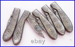 5 Pieces of Custom Hand Made Beautiful Damascus steel Folding knife (2054)