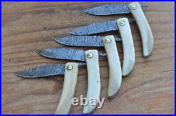 5 damascus 100% handmade beautiful folding knife From The Eagle Collection M0078