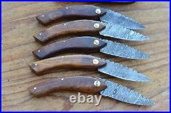 5 damascus 100% handmade beautiful folding knife From The Eagle Collection M0182