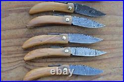 5 damascus 100% handmade beautiful folding knife From The Eagle Collection M9994
