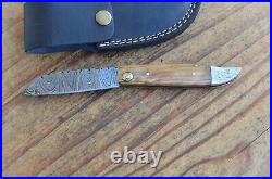 5 damascus custom made beautiful folding knife From The Eagle Collection A2980