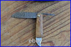 5 damascus custom made beautiful folding knife From The Eagle Collection A2980